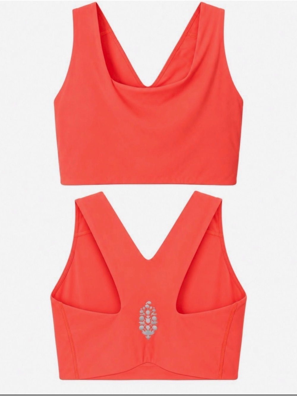 Free People Coral V-Back Crop Tank